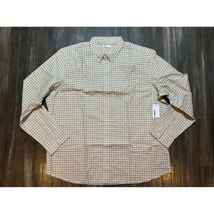 Sonoma Goods For Life Mens Long Sleeve Plaid Button Down Shirt Yellow Blue